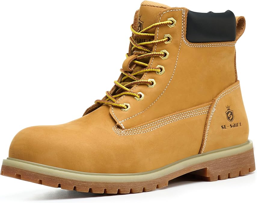SL-Saint Waterproof Steel Toe Classic Upgraded Work Boots for Men Construction Insulated Safety Shoes