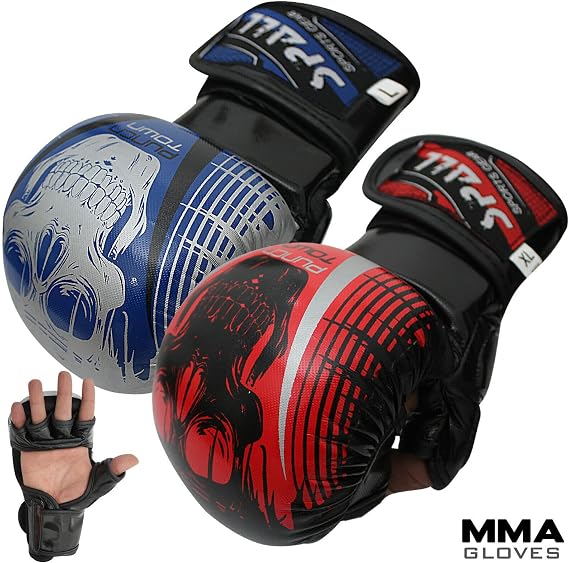 MMA Gloves Sparring Grappling Comfortable and Durable for Grappling Kickboxing Muay Thai Punching Bag & Cage Fighting Home Gym Use for Men Women by SPALL