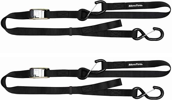 MotoTote SafeLoop Cam Buckle Tie Downs (2,160 lbs. Breaking Load Limit) - Innovative, Locking Straps for Motorcycles & Electric Bikes