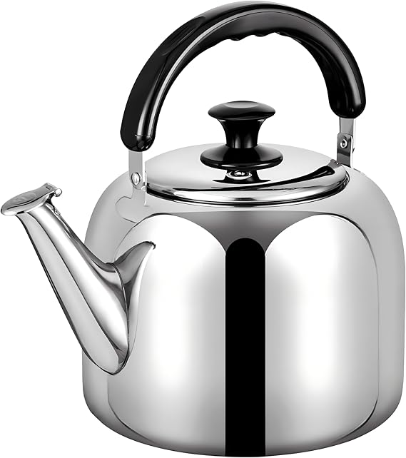 Whistling Stovetop Tea Kettle,Food Grade 316 Stainless Steel,Hot Water Fast to Boil,Stovetop Kettle with Ergonomic Handle,3.1 Quart Capacity