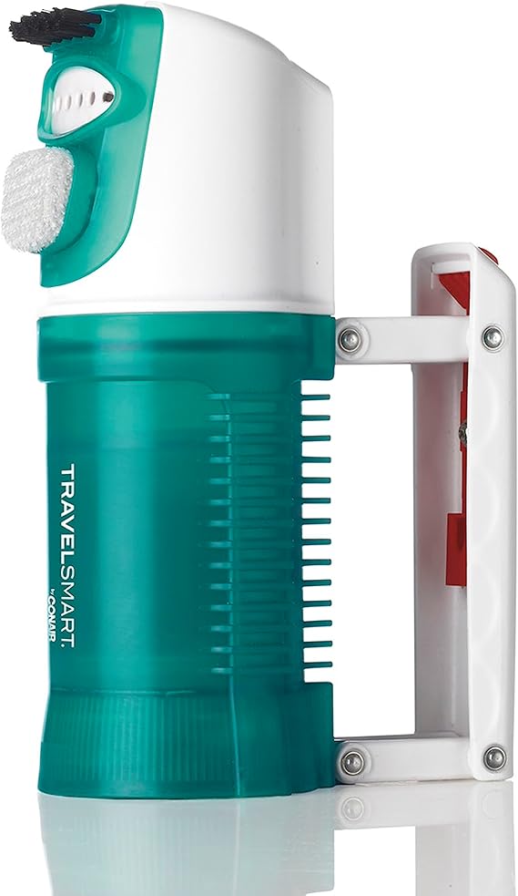 Conair Travel Steamer for Clothes - Mini Garment Steamer, Fabric Steamer in Green by Travel Smart - Packable in Carry On Luggage - Dual Voltage