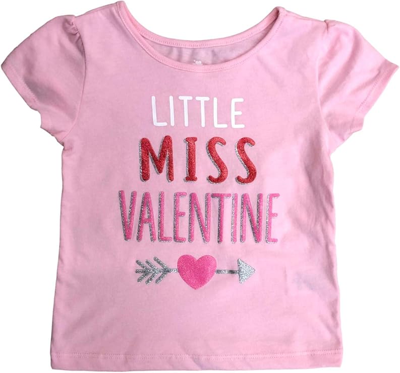 Infant & Toddler Girls Pink & Red Little Miss Valentine T-Shirt Tee Shirt