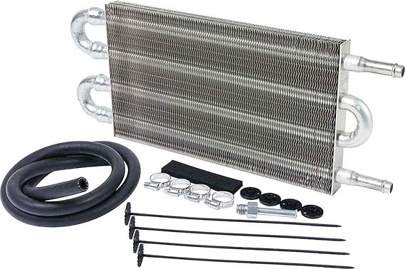 Allstar Performance ALL26700 12" Length x 5" High Universal Transmission Cooler Kit with 3/8" Barbed Fitting
