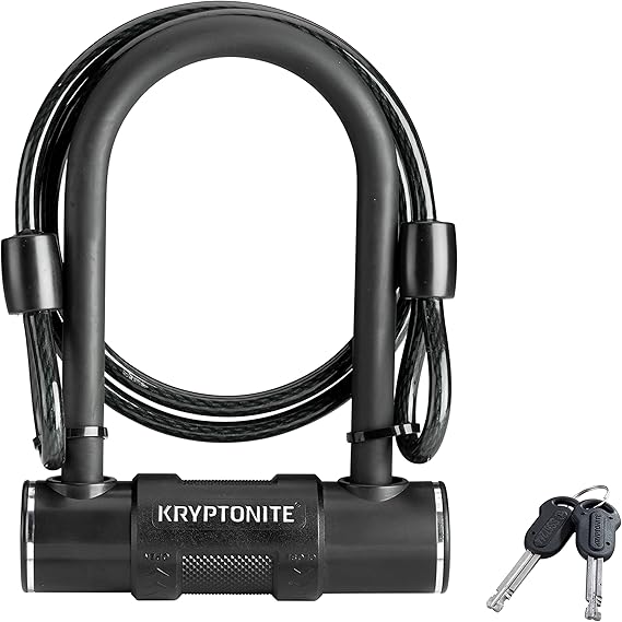 Kryptonite Parkview Bike U-Lock, 12mm Hardened Steel Shackle, 4ft Cable