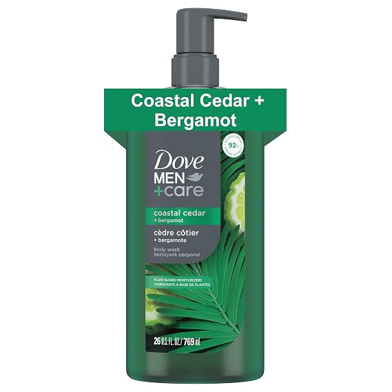 Dove Men Body Wash, Coastal Cedar + Bergamot, Moisturizing, 26oz