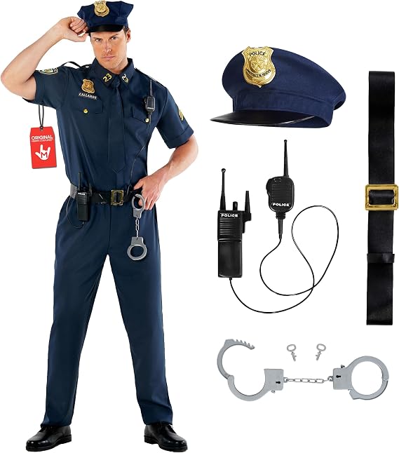 Morph, Police Costume Men, Cop Costume, Halloween Costumes for Men