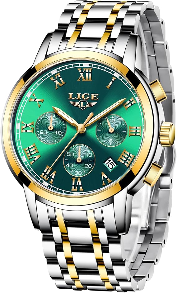 LIGE Mens Watches 3ATM Men's Wrist Analogue Gents