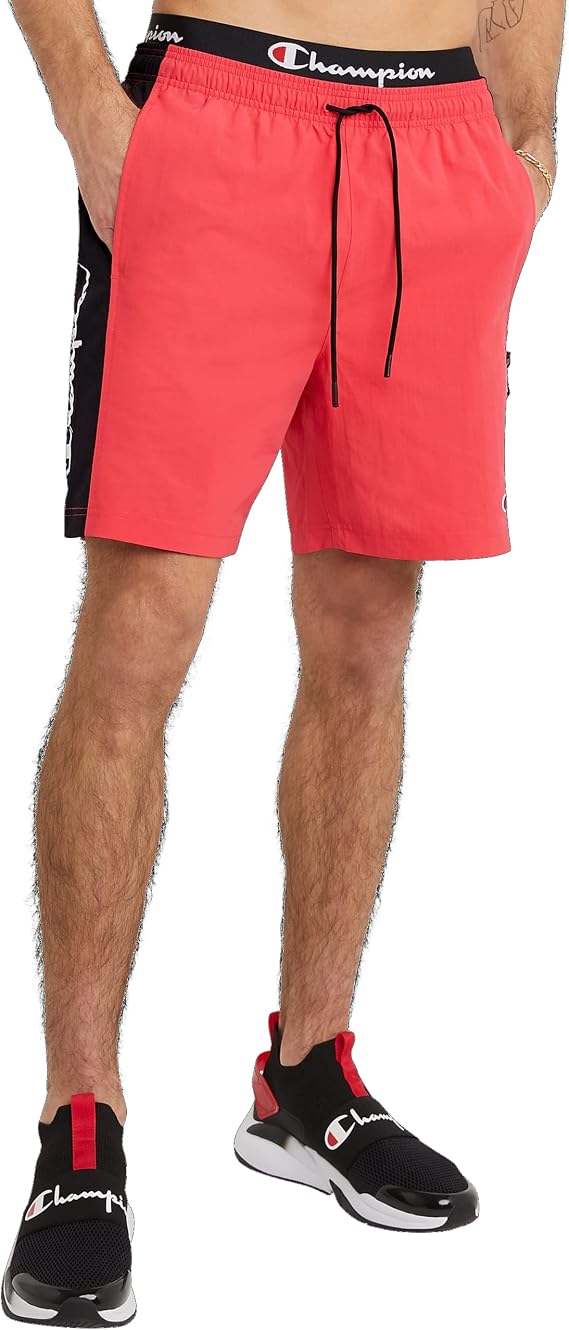 Champion Men's Shorts, Lightweight Shorts for Men, Hybrid Gym Shorts for Men, Script, 7"