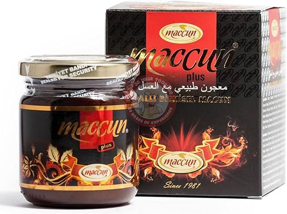Original Maccun +P Premium Honey Herbal Paste Ballı Bitkisel Macun 230 G The Best Match Lion Energy Paste by TOM UK + GIFT VENGO Stick 1 Piece