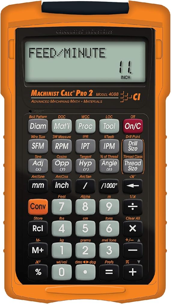 Calculated Industries 4088 Machinist Calc Pro 2 Advanced Machining Calculator | Speeds and Feeds, DOC, LOC and WOC for Materials and Tool settings | Machinists, Setters, Tool & Die Makers, Shop Owners | Engineering/Scientific, Speeds & Feeds, DOC, LOC & WOC, Materials and Tool Settings
