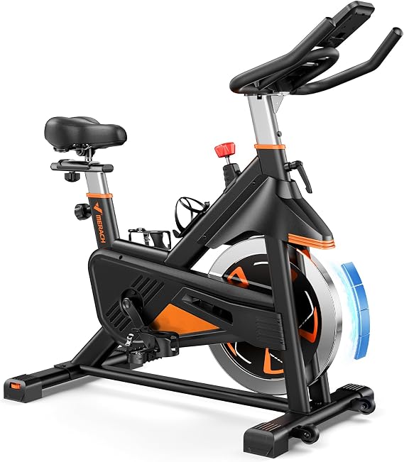 MERACH Magnetic Exercise Bike, Heavy Duty Stationary Bike for Home Gym