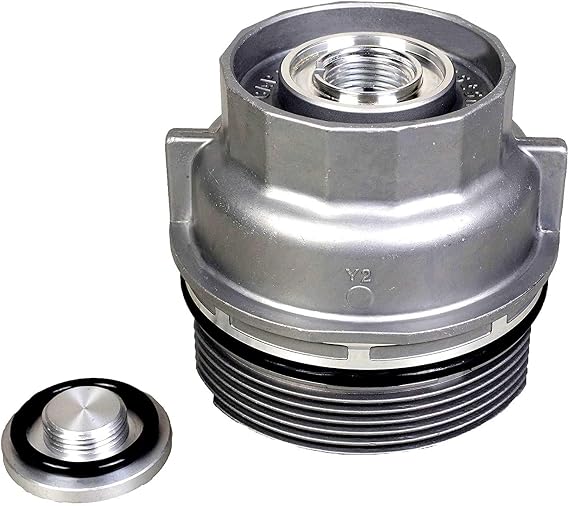 FOKES Oil Filter Housing Cover for Toyota 2005-2019 Tundra RAV4 4Runner Camry Highlander Tacoma Avalon Sienna Venza & Lexus RX350 | Aluminum Alloy Replacement | Replaces OEM 15620-31060 15643-31050