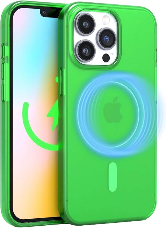 FELONY CASE for iPhone 13 Pro - Neon Green Crystal Clear Phone Case, Compatible with MagSafe - 360 Shockproof Protective Case Designed for Apple iPhone 13 Pro