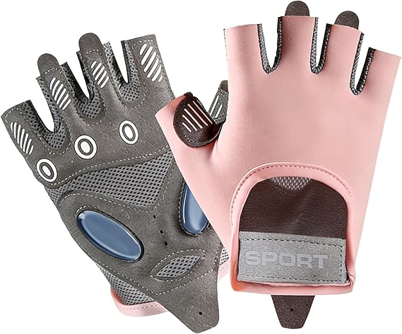 Fingerless Cycling Gloves for Women Men Anti Slip Shockproof