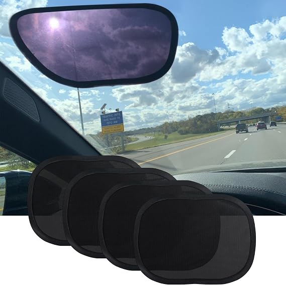 Small Static Cling Car Window Shades 4Pcs Driver Side Window Removable Tint