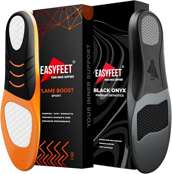 Premium Orthotic Insoles with Running Athletic Shoe Insoles Shock Absorbing Inserts for Hiking Walking Tennis Basketball Comfort Support - Size M (Men 9-10.5/Women 10-11.5)