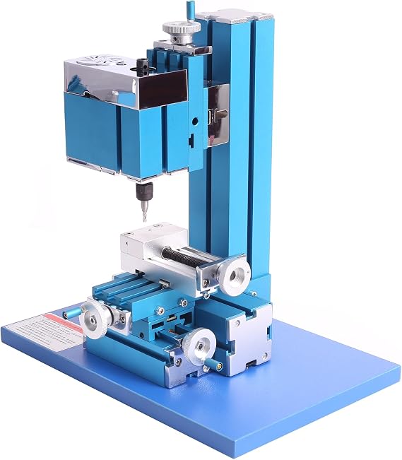 Metal Mini Milling Machine, DIY Tool Benchtop Wood Lathe Woodworking for Science Education Hobby Modelmaking AC100V~240V