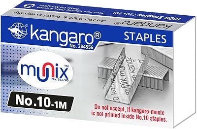 Kangaro No.10-1M Staples Pack, 20 Packs in one Box