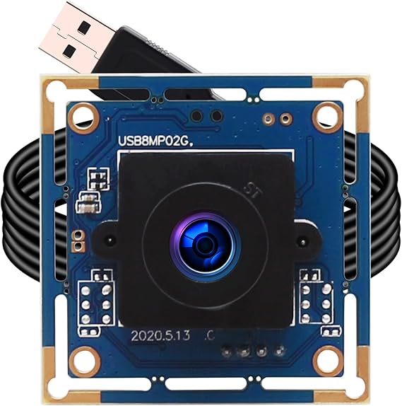ELP 8MP USB Camera Module 2448p Webcam Board 2.1mm Wide Angle Lens 8MP HD Industrial Laptop USB Camera for Windows/Linux/Android/macOS