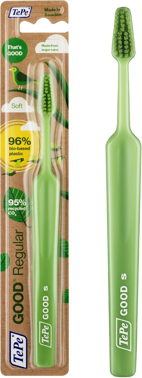 TEPE Good Soft-Bristle Toothbrush for Adults and Teens, Pack of 1, Regular