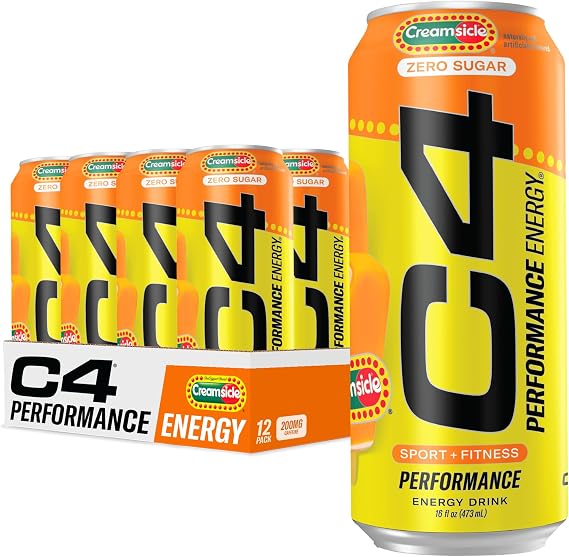 C4 Performance Energy Drink with Zero Sugar, 150mg Caffeine, 12 Fl Oz 12pk