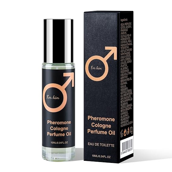 Pheromones Perfumes for Men, Protable Perfume Male, Roll on Perfume, Long-Lasting Scents Attraction Pheromone Infused Essential Oil Perfume for Men