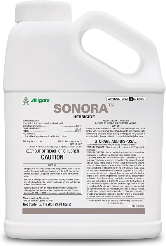 ALLIGARE Sonora Broadleaf Weed Killer - Selective Post-Emergent Weed Killers for Weeds & Woody Brush - Effective on Thistle, Locust, Kudzu - Vegetation Killer with No Grazing Restriction - 1 Gallon
