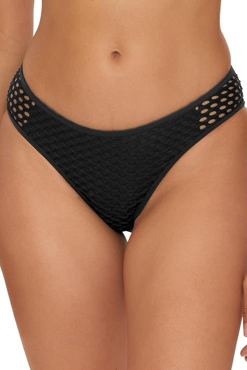 BECCA Castaway Hipster Bikini Bottom, Cheeky Coverage, Swimwear Separates for Women