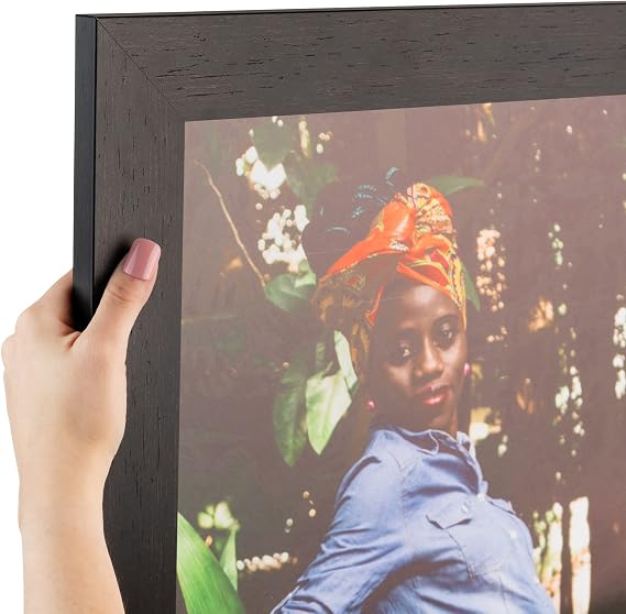 ArtToFrames 7x22 Inch Brown Picture Frame, This 2.00 Inch Custom Poster Frame is Walnut -  with Economy Acrylic and Corrugated Backing (2WOMFRBW74061-7x22)