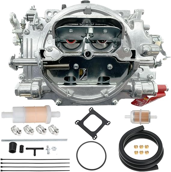 1905 4 Barrel Carburetor Replacement for AVS2 Series 650 CFM Carburetor Annular Booster Satin Finish Square boreManual Choke