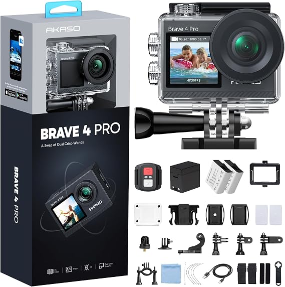 AKASO Brave 4 Pro Action Camera 4K 30fps Waterproof Underwater Camera