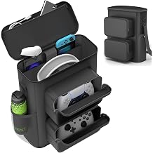 KDD Carrying Case Compatible with Gaming Headset and Controllers, Travel Gaming Console Bag with Multiple Pockets for Playstation 5 Controllers, PS Portal, Headphone, Game Cards and Accessories Kits