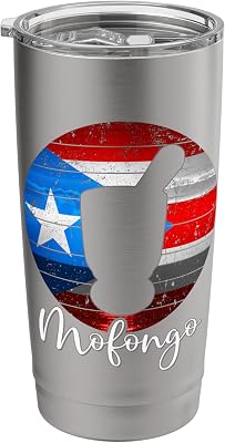 Funny Puerto Rican Food Mofongo Pilon Puerto Rico Flag Gift Stainless Steel Insulated Tumbler