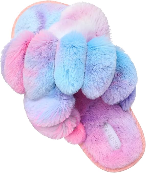 JIASUQI Womens Slippers Fuzzy Fluffy House Slippers for Women House Shoes