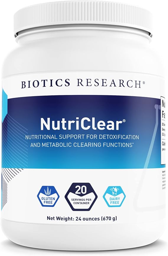 BIOTICS RESEARCH NutriClear Liver Detox Support 17g Pea Protein Powder 24oz | Nutritional Support, Detoxification, Metabolic Clearing, Healthy Body Composition, Glutathione, Medium Chain Triglycerides