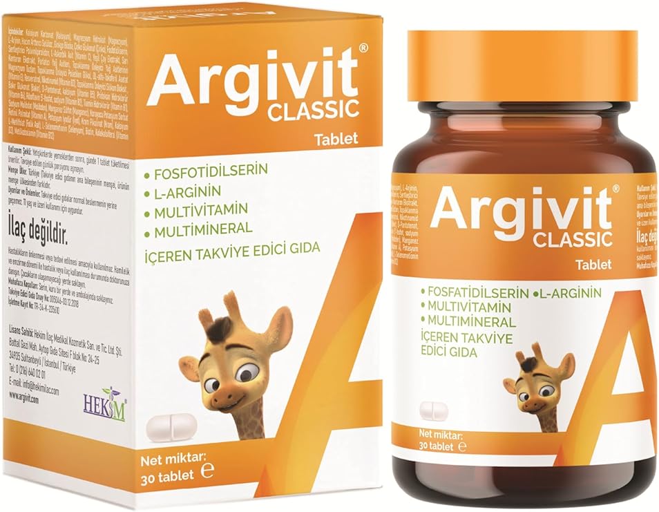 Argivit Classic Tablet 30 Tablets Containing Phosphotidylserine, L Arginine, Multivitamin and Multimineral