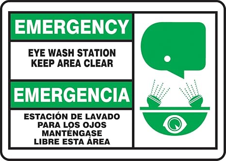 ACCUFORM SIGNS Eye Wash Sign, 18cm x 25cm, GRN and BK/WHT SBMFSD928MVP