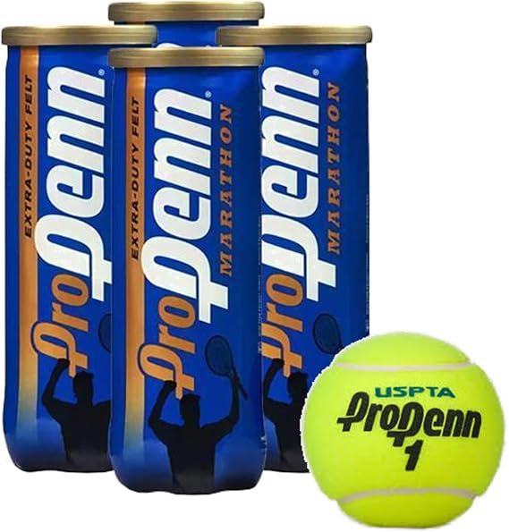 Penn Pro Marathon Extra-Duty Tennis Balls, 3 Ball Can (4-Pack)
