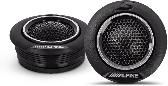 Alpine S-S10TW S-Series 1" Silk Dome Tweeter Set | Smooth natural highs for factory audio upgrades, clean treble detail, pairs with crossovers and coaxial systems