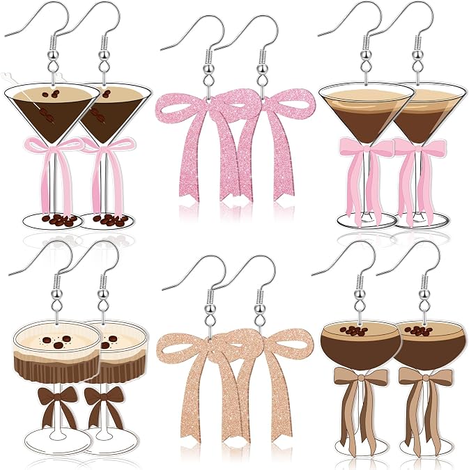Nosiny 6 Pairs Funny Acrylic Dangle Earring Jewelry