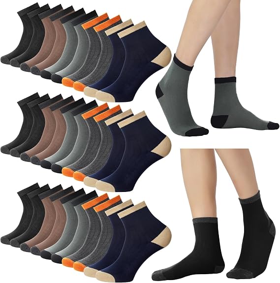 Fourluoo 15 Pairs Crew Socks for Men