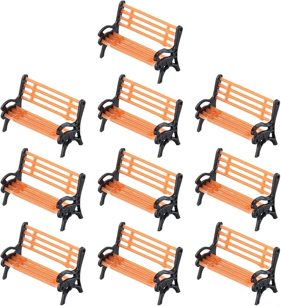 Model Train HO For TT Scale Benches 10pcs Street Furniture for Enhancing Layouts and Train Stations