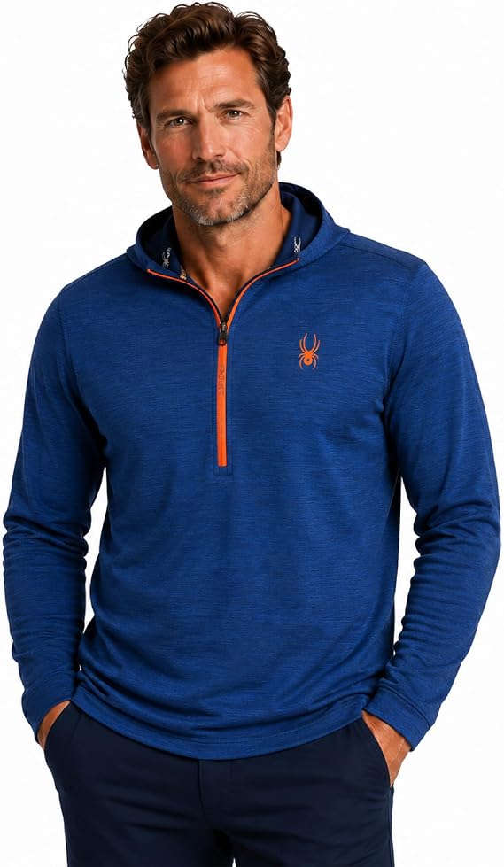 Spyder Mens Quarter Zip Pullover Sweatshirt - Dry Fit Quarter Zip Hoodie