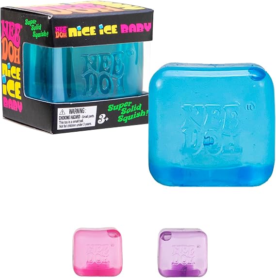 Schylling NeeDoh Nice Ice Baby - 1.25" Cube - Color May Vary (Pack of 1) | Sensory Squeeze Toy with Super Solid Squish