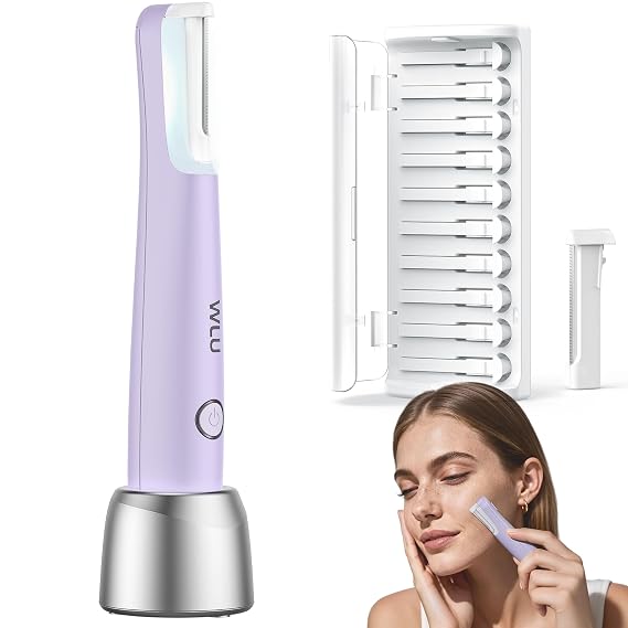WLU Dermaplane Razor for Women Face, Peach Fuzz Removal & Exfoliation