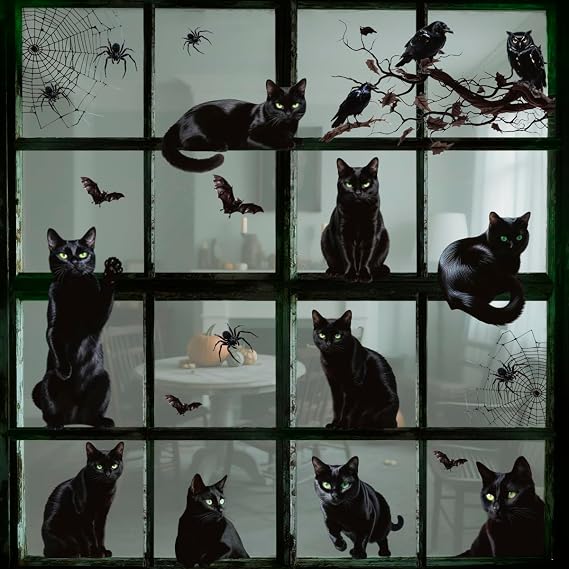 ALKB Halloween Window Clings Stickers - Halloween Window Decorations