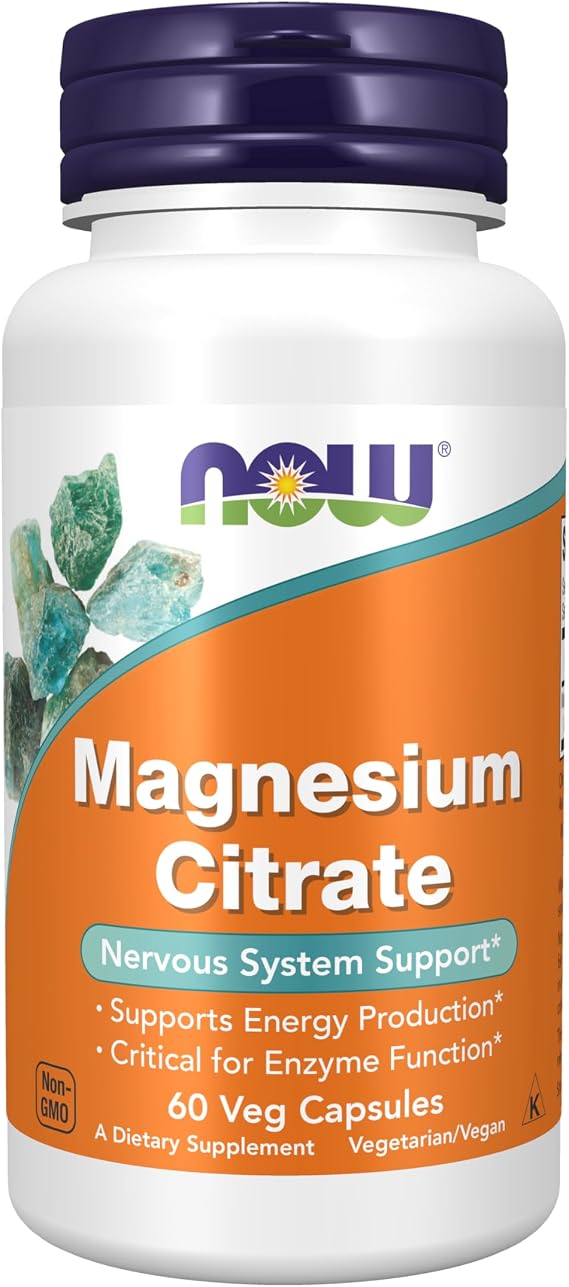 Now Supplements, Magnesium Citrate, Enzyme Function*, 60 Veg Caps