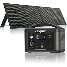 Energizer Portable Power Station 626 Watt-Hours with POWERWIN 110W Solar Panel for Outdoors Camping and Emergency Use, Solar Generator with 600-Watt Peak 1000W AC Outlet, 60-Watt PD Fast Charging