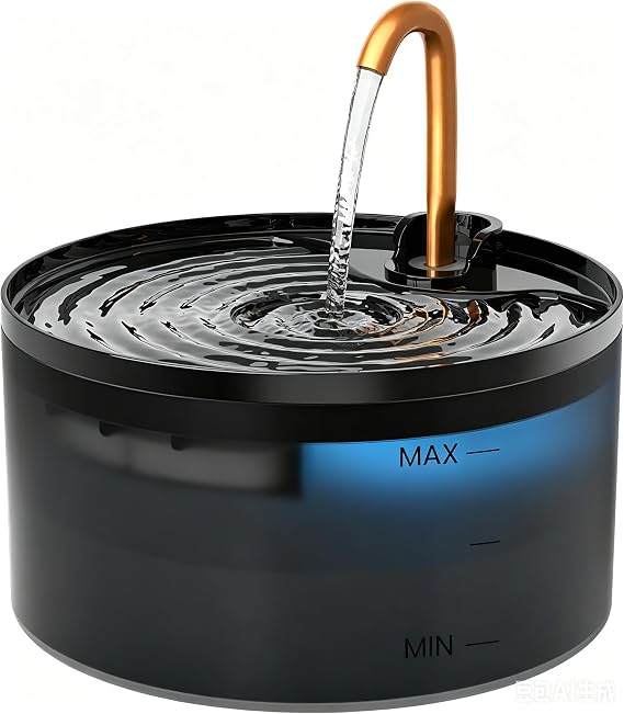 MISFANS Cat Water Fountain with 3-Pack Replaceable Filters,Copper Faucet