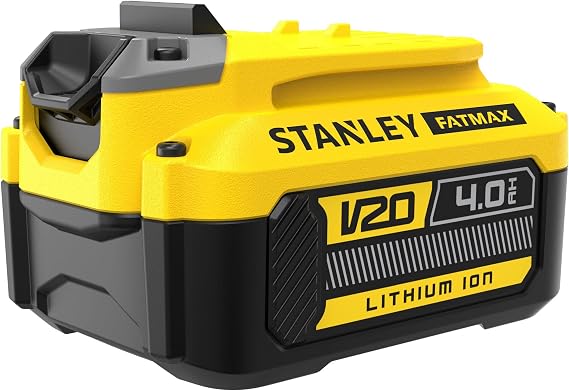 Stanley - FatMax SFMCB204-XJ FatMax 18V/4.0 Ah SFMCB204 (Lityum iyon, kendi kendine deşarj yok, hafıza etkisi yok, 3 kademeli LED şarj durumu göstergesi, tüm V20 akü ürünleri için kullanılabilir